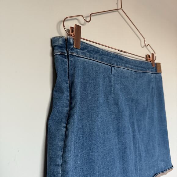 American Eagle Womens Denim Mini Skort 16 Curvy Next Level High Rise Western Y2K - Picture 7 of 9